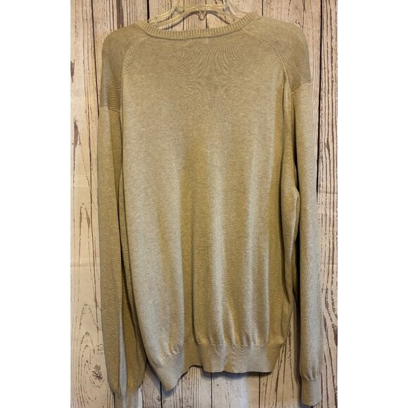 VanHeusen Vintage Men’s 80’s V neck Beige Pullover Sweater Size XXL - Picture 6 of 9